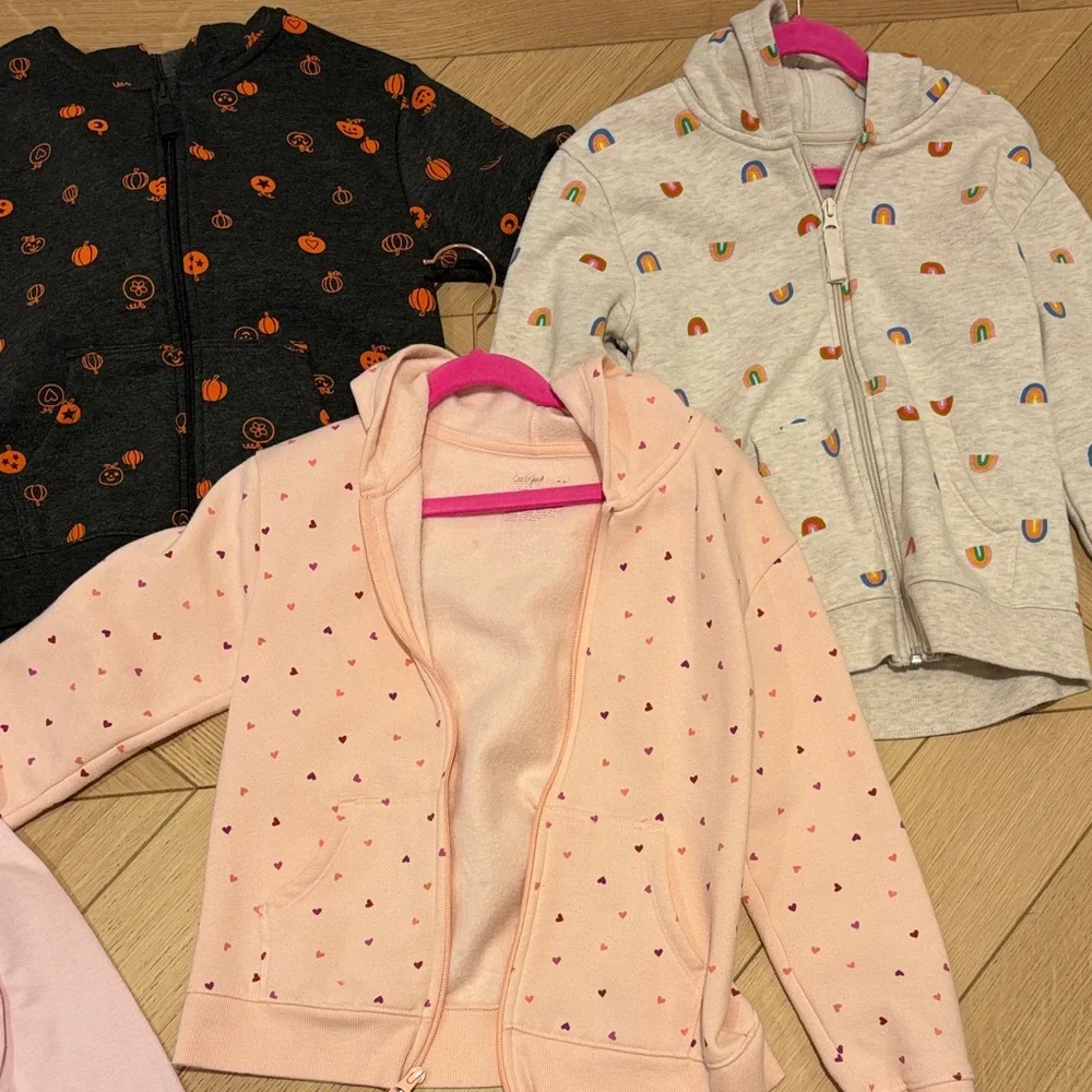 Girls Size 8 Cat & Jack Fall Clothing Bundle – 6 Tops & Hoodies